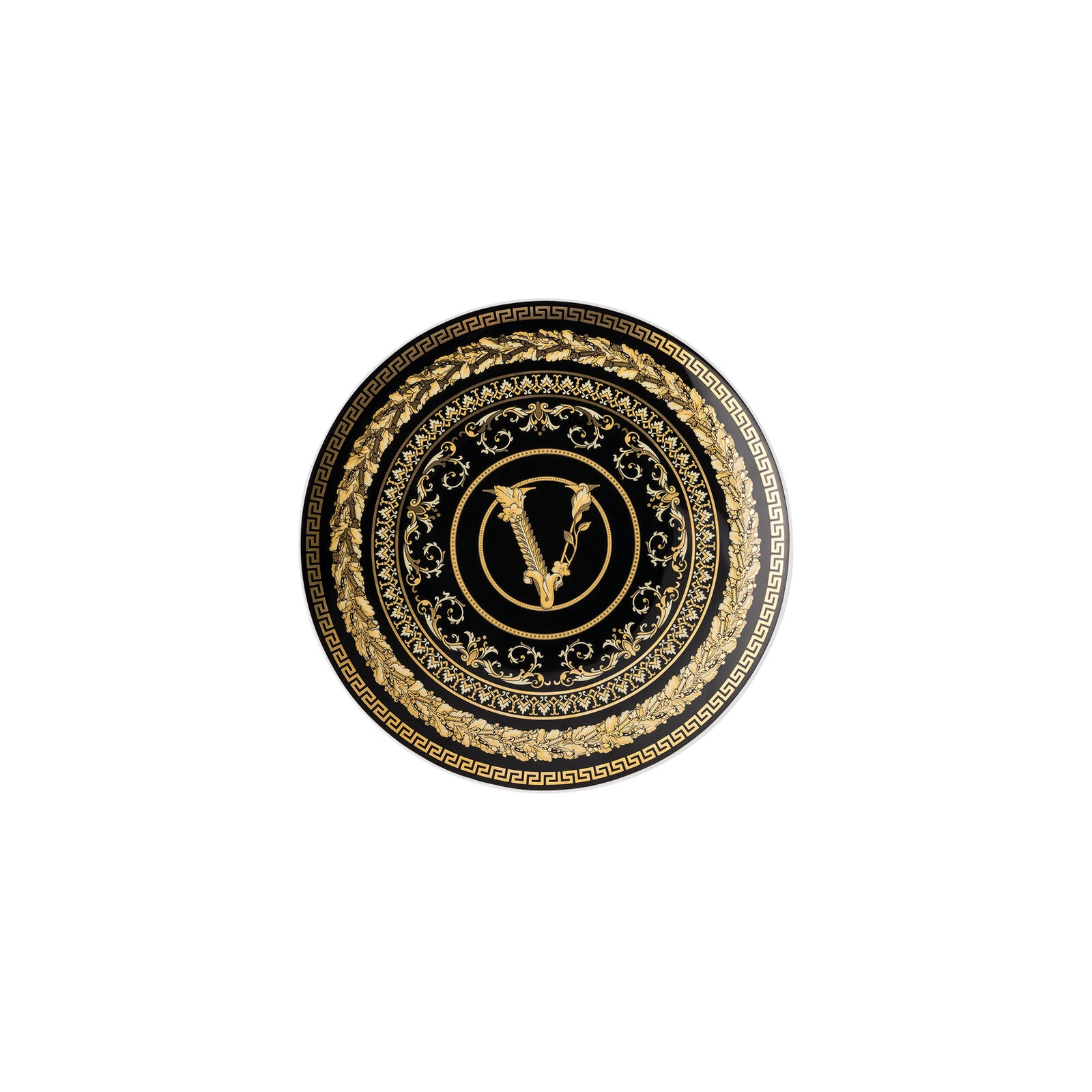 Versace Tableware Virtus Gala Ceramic Plate (17cm) - Black